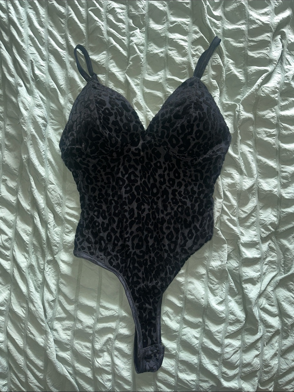 Black Leopard-Print Lace Bodysuit